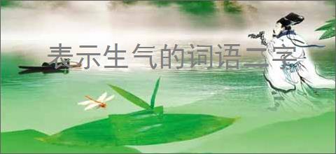 表示生气的词语二字