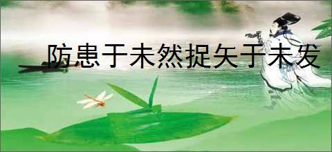 防患于未然捉矢于未发