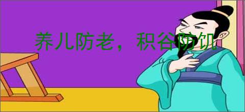 养儿防老，积谷防饥