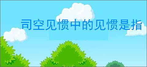 司空见惯中的见惯是指