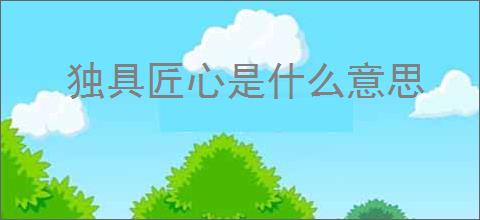 独具匠心是什么意思