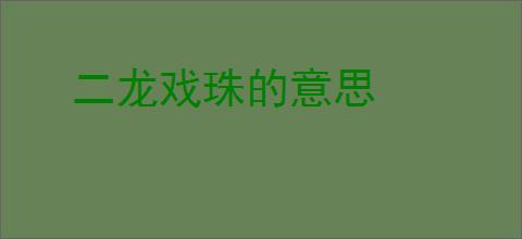 二龙戏珠的意思
