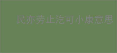 民亦劳止汔可小康意思