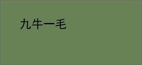 九牛一毛