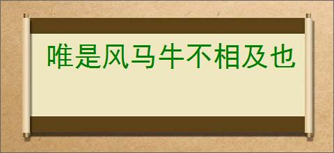 唯是风马牛不相及也