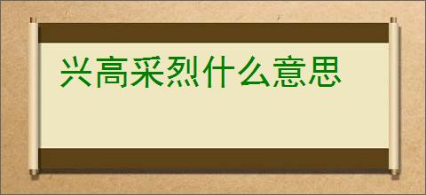 兴高采烈什么意思