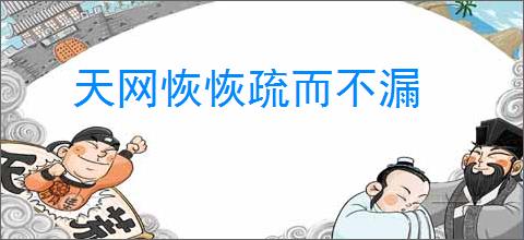 天网恢恢疏而不漏