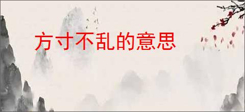 方寸不乱的意思