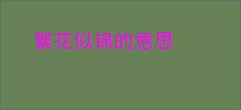 繁花似锦的意思