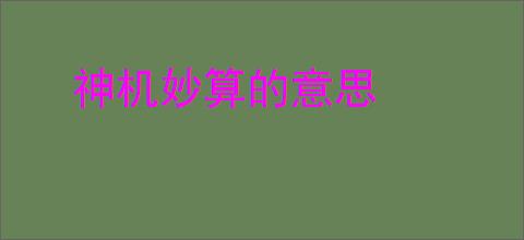 神机妙算的意思