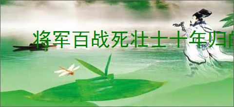 将军百战死壮士十年归的意思