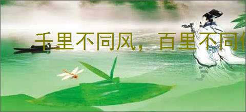 千里不同风，百里不同俗