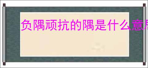 负隅顽抗的隅是什么意思