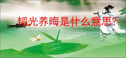 韬光养晦是什么意思?