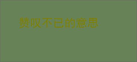 赞叹不已的意思