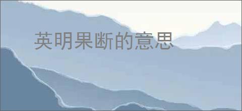 英明果断的意思