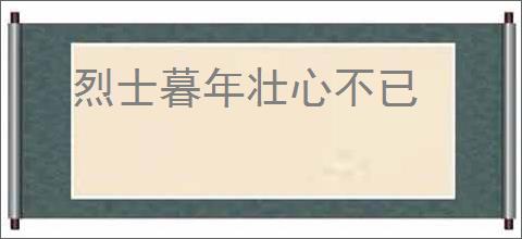 烈士暮年壮心不已