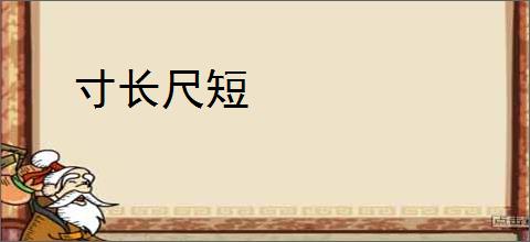 寸长尺短