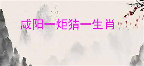 咸阳一炬猜一生肖