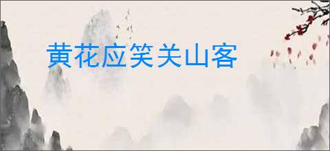黄花应笑关山客
