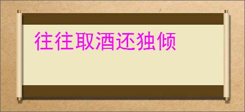 往往取酒还独倾