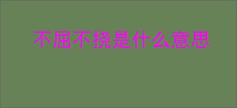 不屈不挠是什么意思