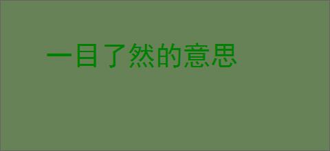 一目了然的意思