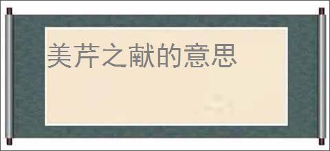 美芹之献的意思