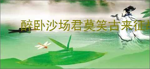 醉卧沙场君莫笑古来征战几人回