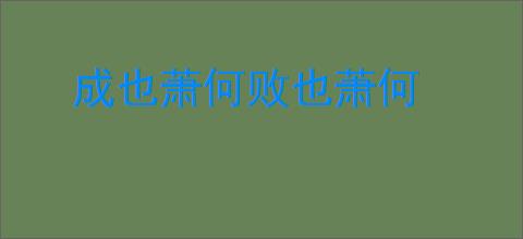 成也萧何败也萧何