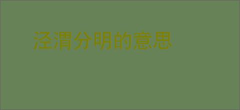 泾渭分明的意思