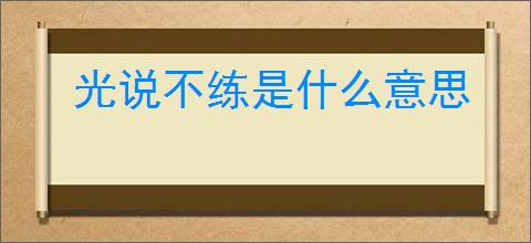 光说不练是什么意思
