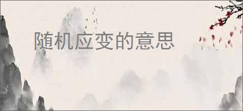 随机应变的意思