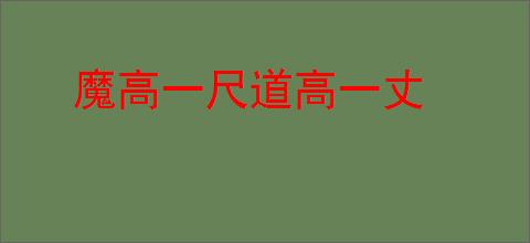 魔高一尺道高一丈
