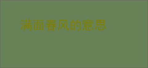 满面春风的意思