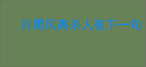 月黑风高杀人夜下一句
