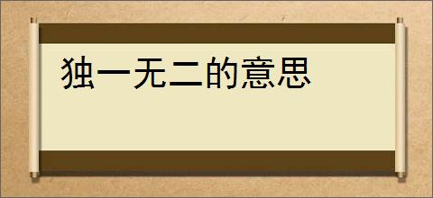 独一无二的意思