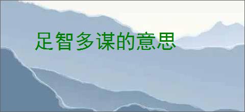 足智多谋的意思