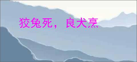 狡兔死，良犬烹