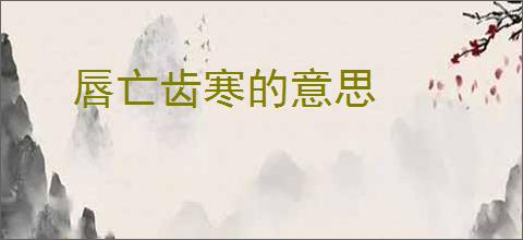 唇亡齿寒的意思