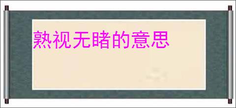 熟视无睹的意思